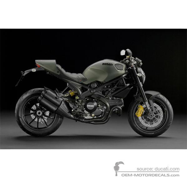 Decals for Ducati MONSTER 1100 EVO DIESEL 2012 - Green • Ducati OEM Decals