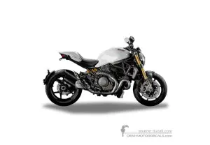Aufkleber für Ducati MONSTER 1200 S 2016 - Weiss • Ducati OEM-Aufkleber