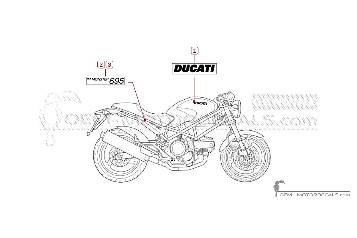 Decals for Ducati MONSTER 695 2008 • Ducati OEM Decals