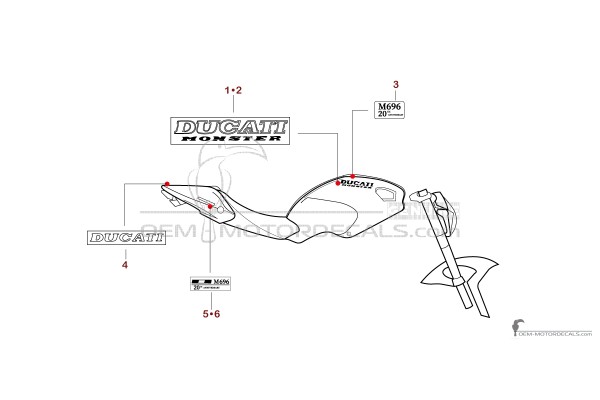 Ducati MONSTER 696 2013 20th Anniversary - Rot