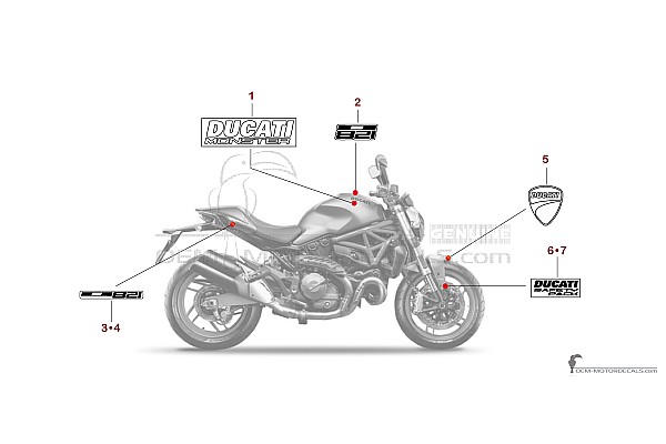 Ducati MONSTER 821 2017 - Grijs Rood