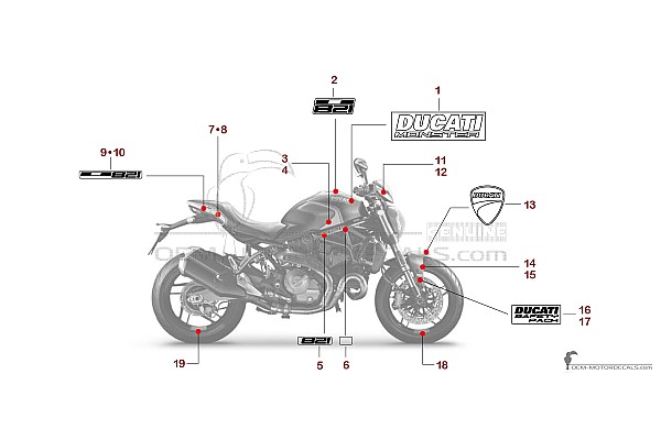 Ducati MONSTER 821 2019 - Czarno Czerwony