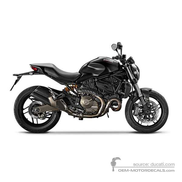 Stickers voor Ducati MONSTER 821 2020 - Donkergrijs • Ducati OEM Stickers