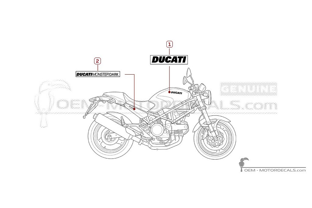 Autocollants pour Ducati MONSTER M600 Dark 1998 • Ducati Autocollants OEM