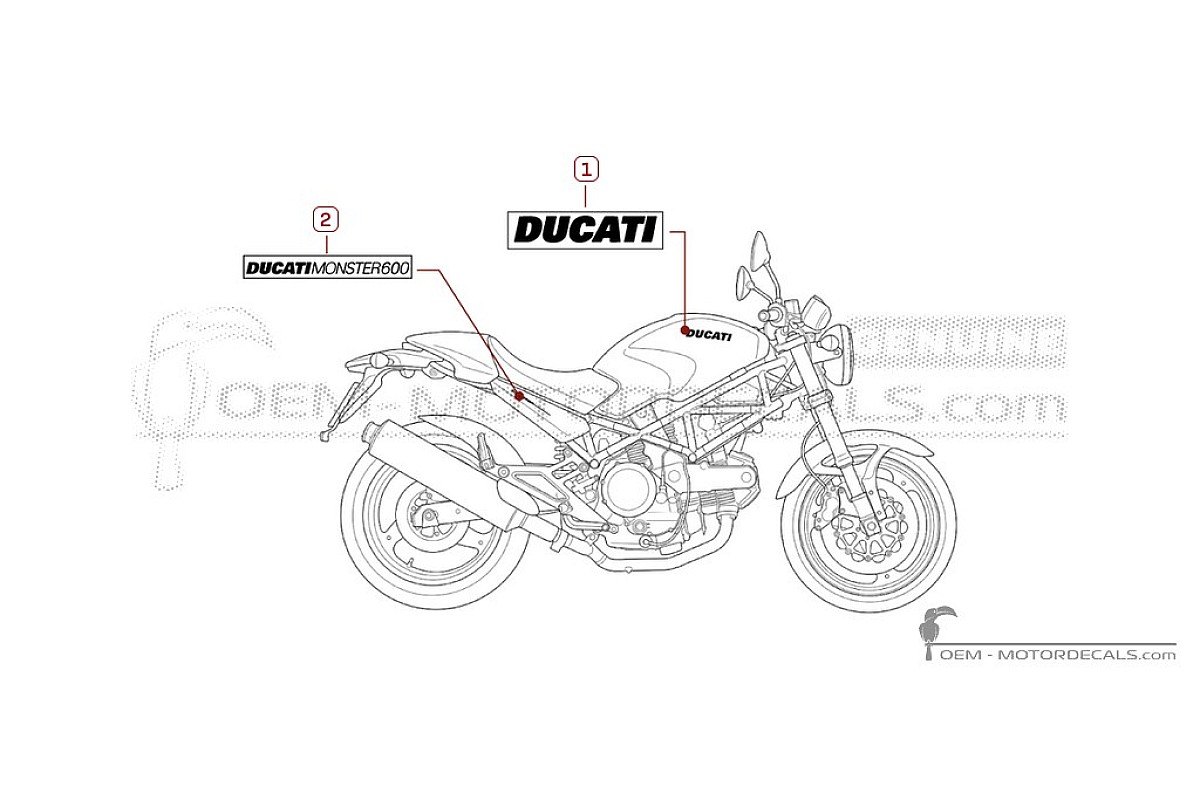 Autocollants pour Ducati MONSTER M600 1999 • Ducati Autocollants OEM