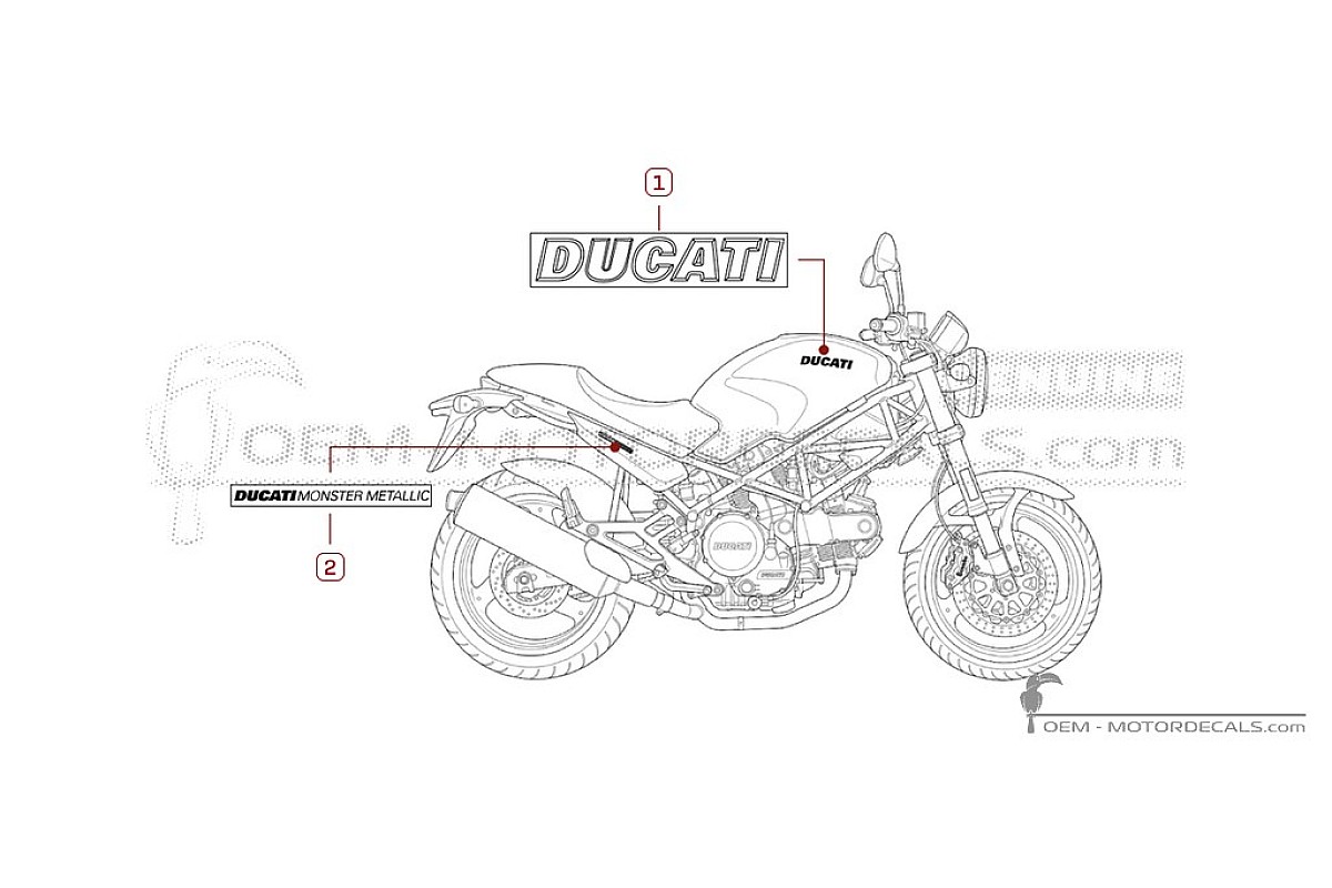 Adesivi per Ducati MONSTER M600 Metallic 2001 • Ducati Adesivi OEM
