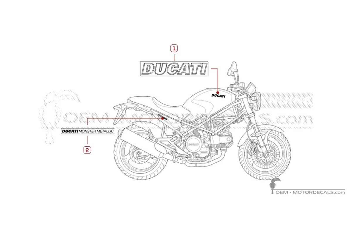 Stickers voor Ducati MONSTER M600 Metallic 2001 • Ducati OEM Stickers