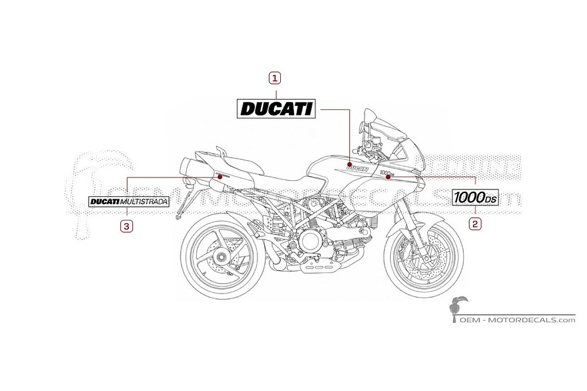 Decals for Ducati MULTISTRADA 1000 2004 • Ducati OEM Decals