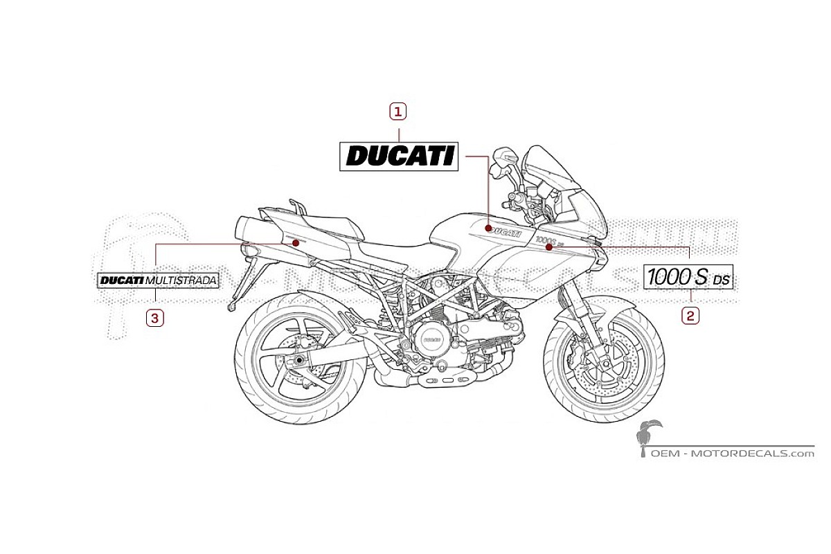 Stickers voor Ducati MULTISTRADA 1000 S 2006 • Ducati OEM Stickers