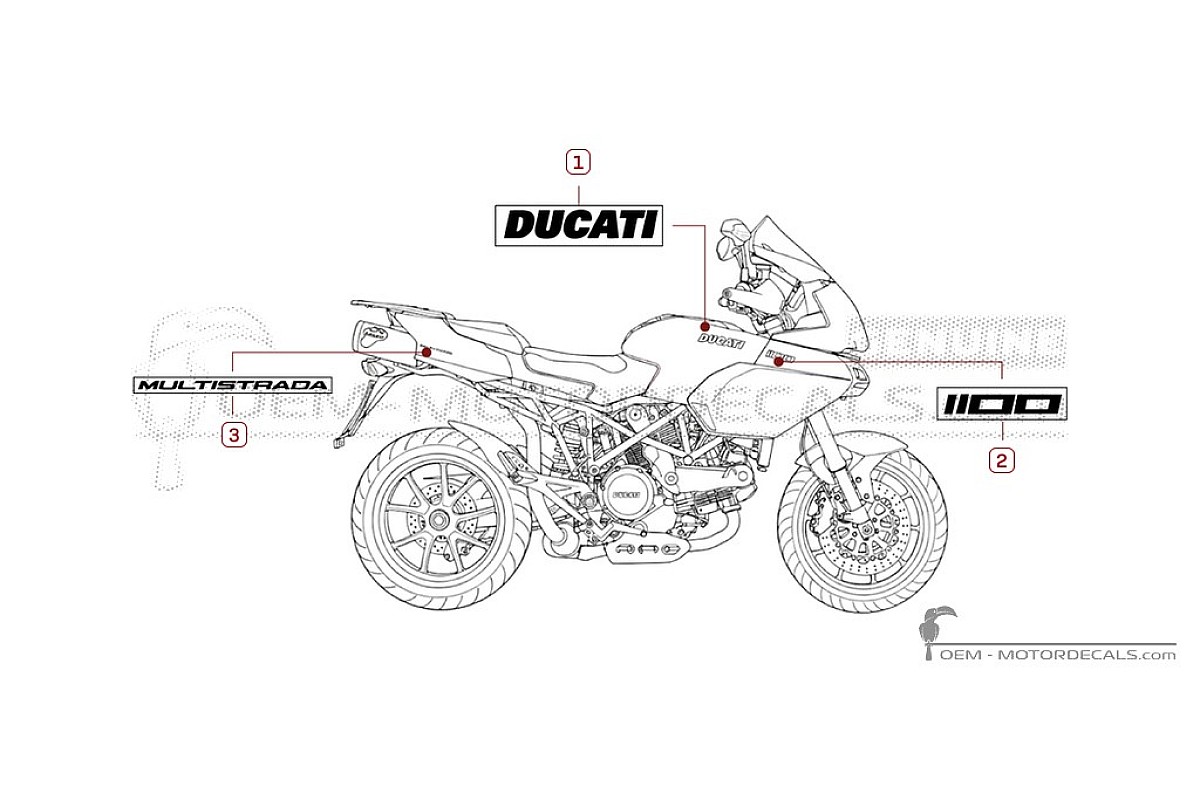 Pegatinas para Ducati MULTISTRADA 1100 2009 • Ducati Pegatinas OEM