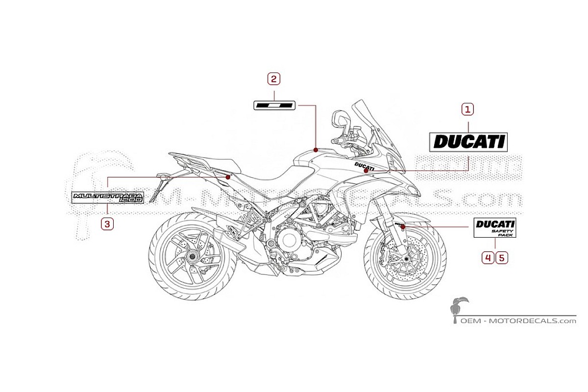 Stickers voor Ducati MULTISTRADA 1200 2014 • Ducati OEM Stickers