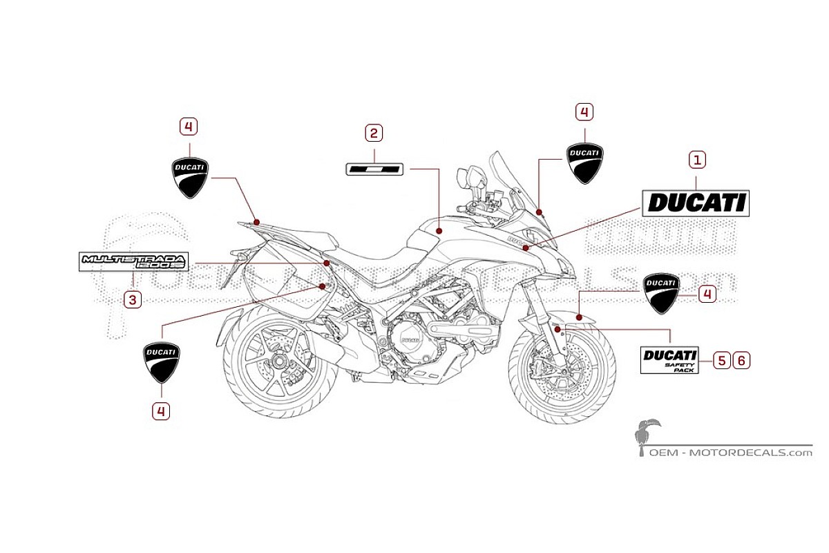 Pegatinas para Ducati MULTISTRADA 1200 S Touring  2015 • Ducati Pegatinas OEM