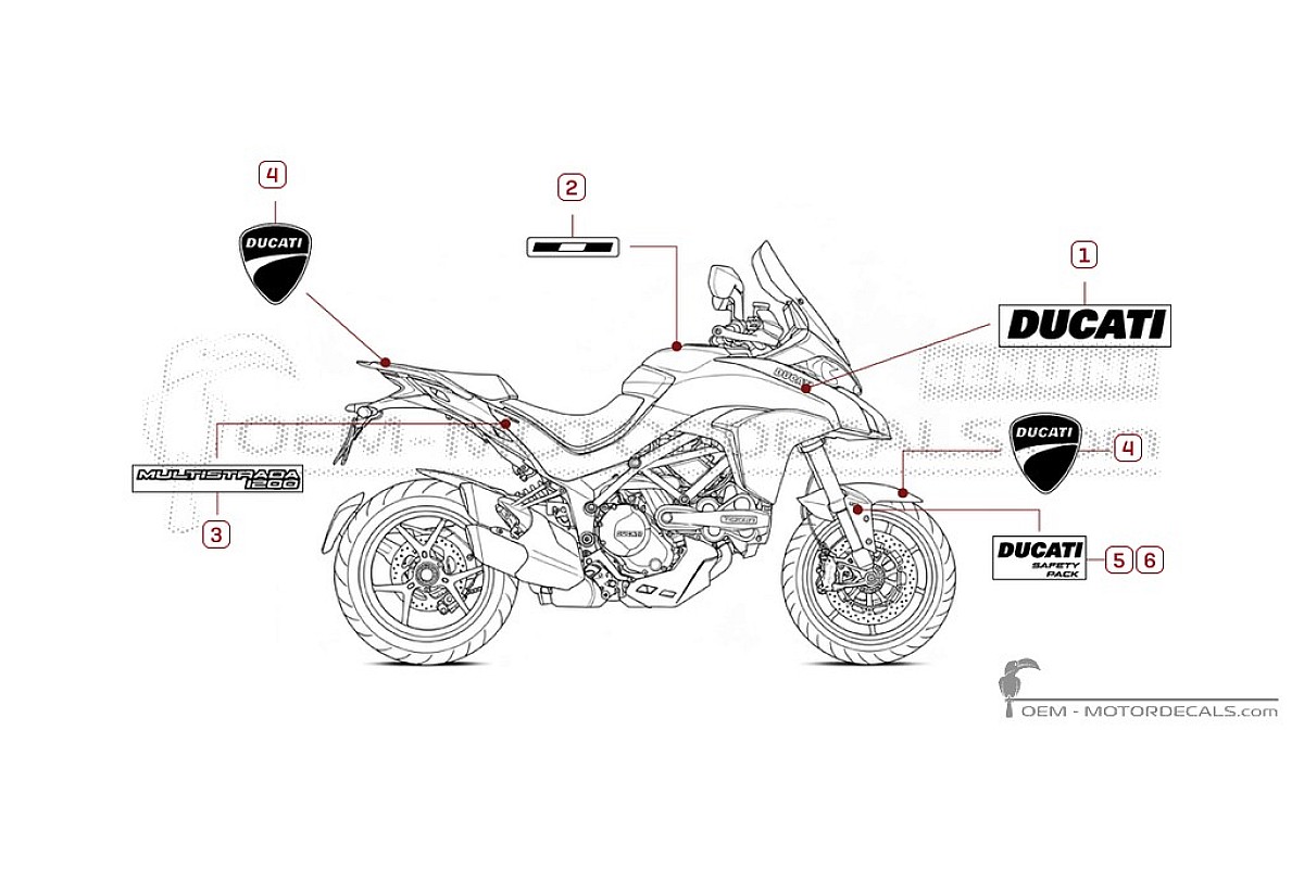 Pegatinas para Ducati MULTISTRADA 1200 2017 • Ducati Pegatinas OEM