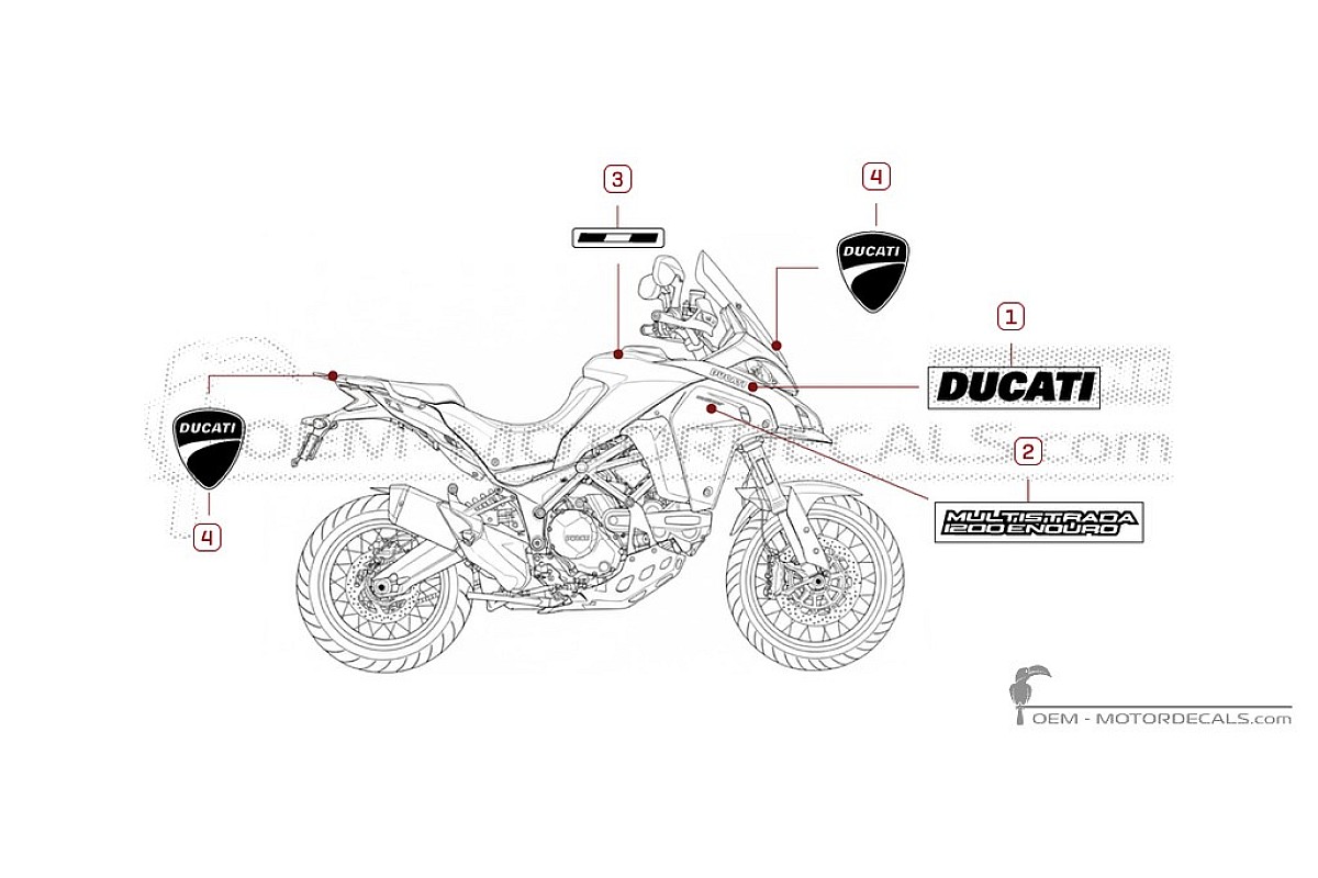 Autocollants pour Ducati MULTISTRADA 1200 Enduro  2017 • Ducati Autocollants OEM