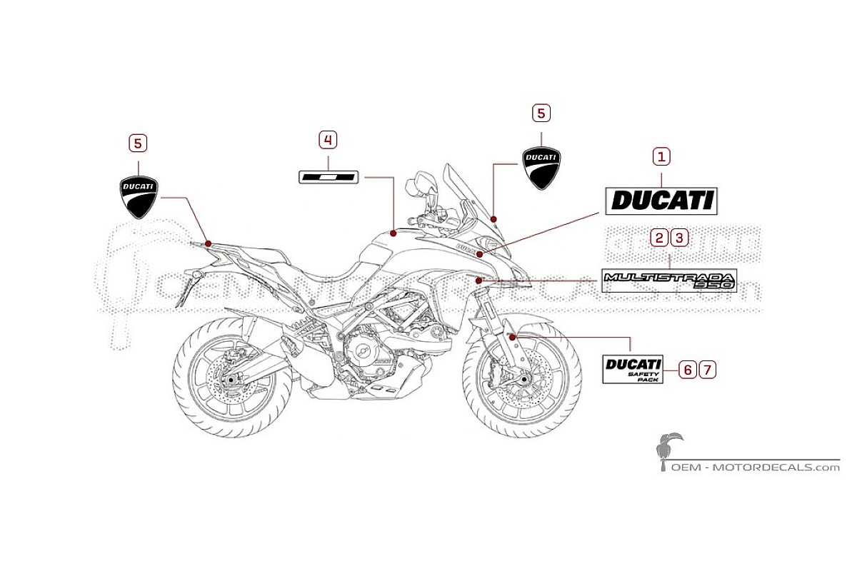 Aufkleber für Ducati MULTISTRADA 950 2020 • Ducati OEM-Aufkleber