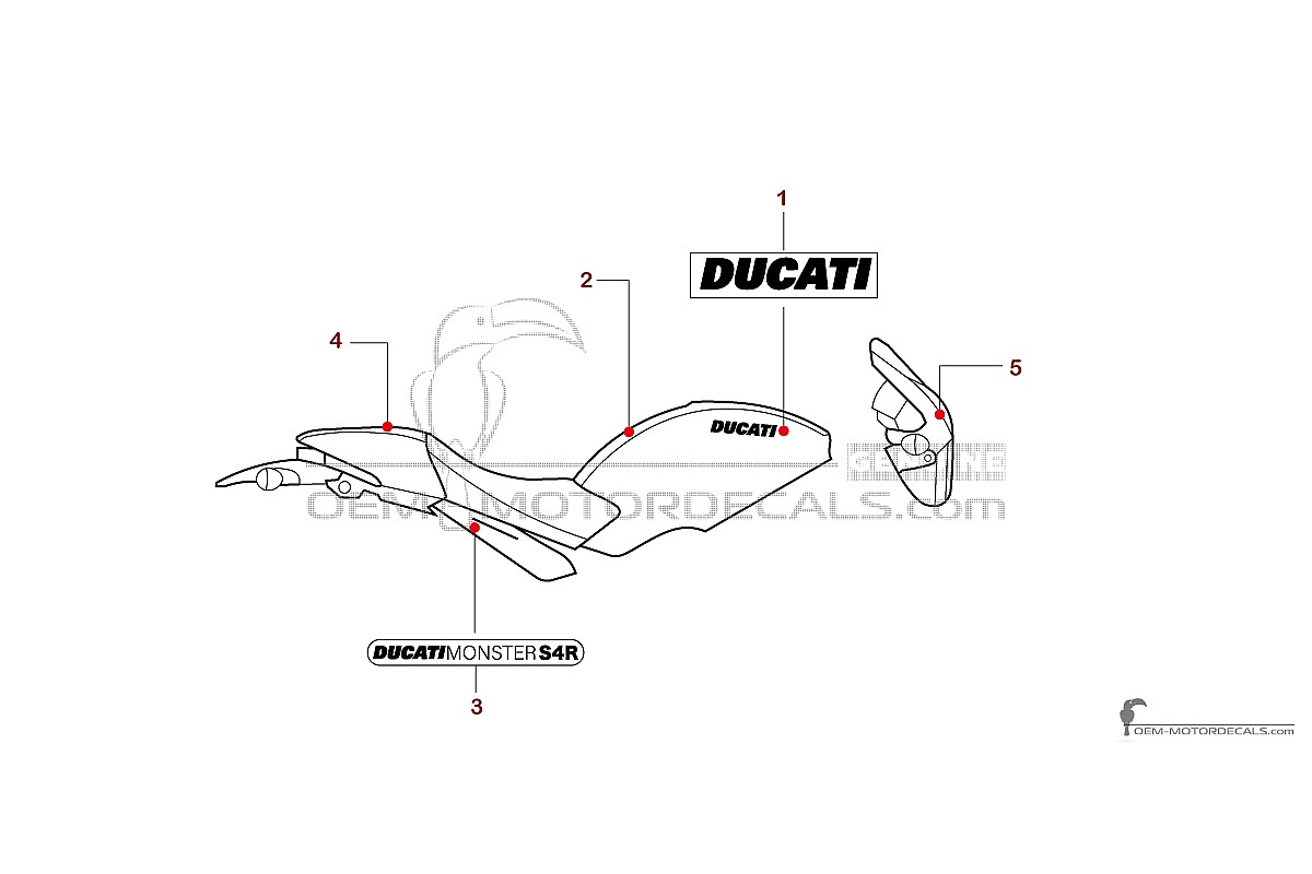 Naklejki do Ducati MONSTER S4R 2006 - Blue • Ducati Naklejki OEM