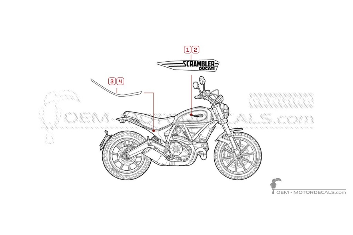 Aufkleber für Ducati SCRAMBLER Icon 2015 • Ducati OEM-Aufkleber