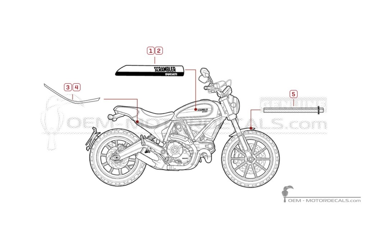 Aufkleber für Ducati SCRAMBLER Full Throttle 2015 • Ducati OEM-Aufkleber