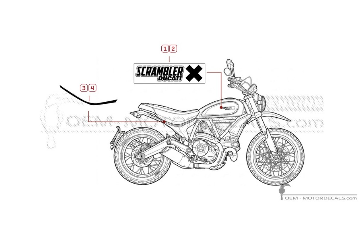 Aufkleber für Ducati SCRAMBLER Urban Enduro 2016 • Ducati OEM-Aufkleber