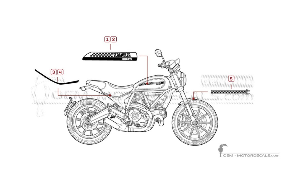 Aufkleber für Ducati SCRAMBLER Full Throttle 2018 • Ducati OEM-Aufkleber