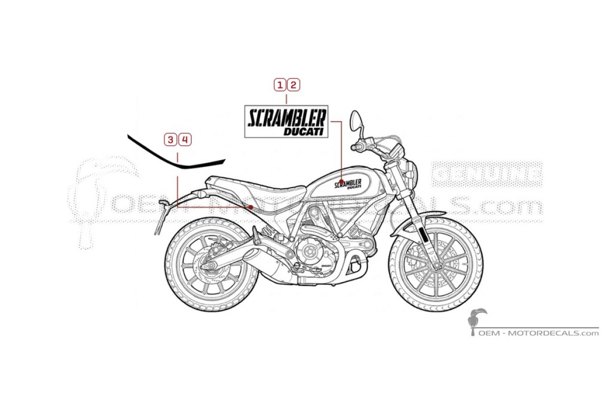 Aufkleber für Ducati SCRAMBLER Hashtag 2018 • Ducati OEM-Aufkleber