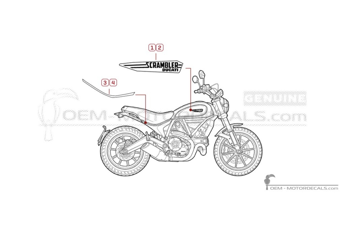 Aufkleber für Ducati SCRAMBLER Street Classic 2018 • Ducati OEM-Aufkleber