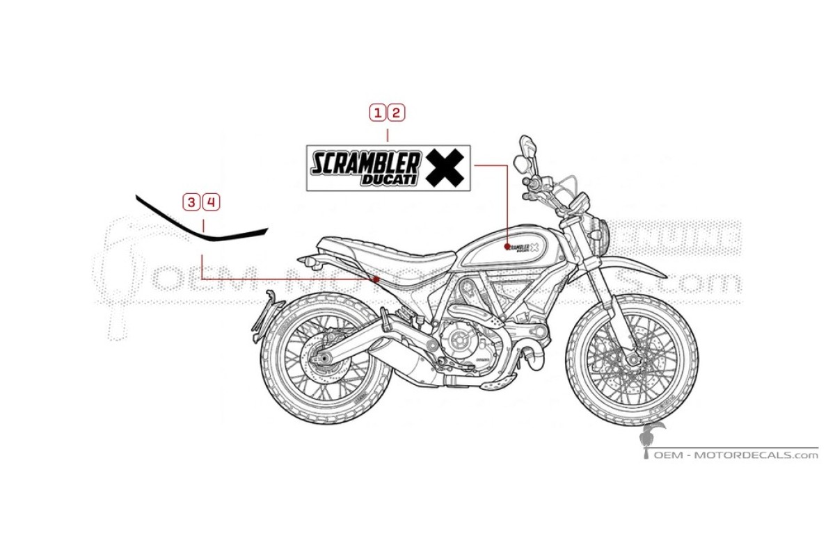 Aufkleber für Ducati SCRAMBLER Desert Sled 2018 • Ducati OEM-Aufkleber