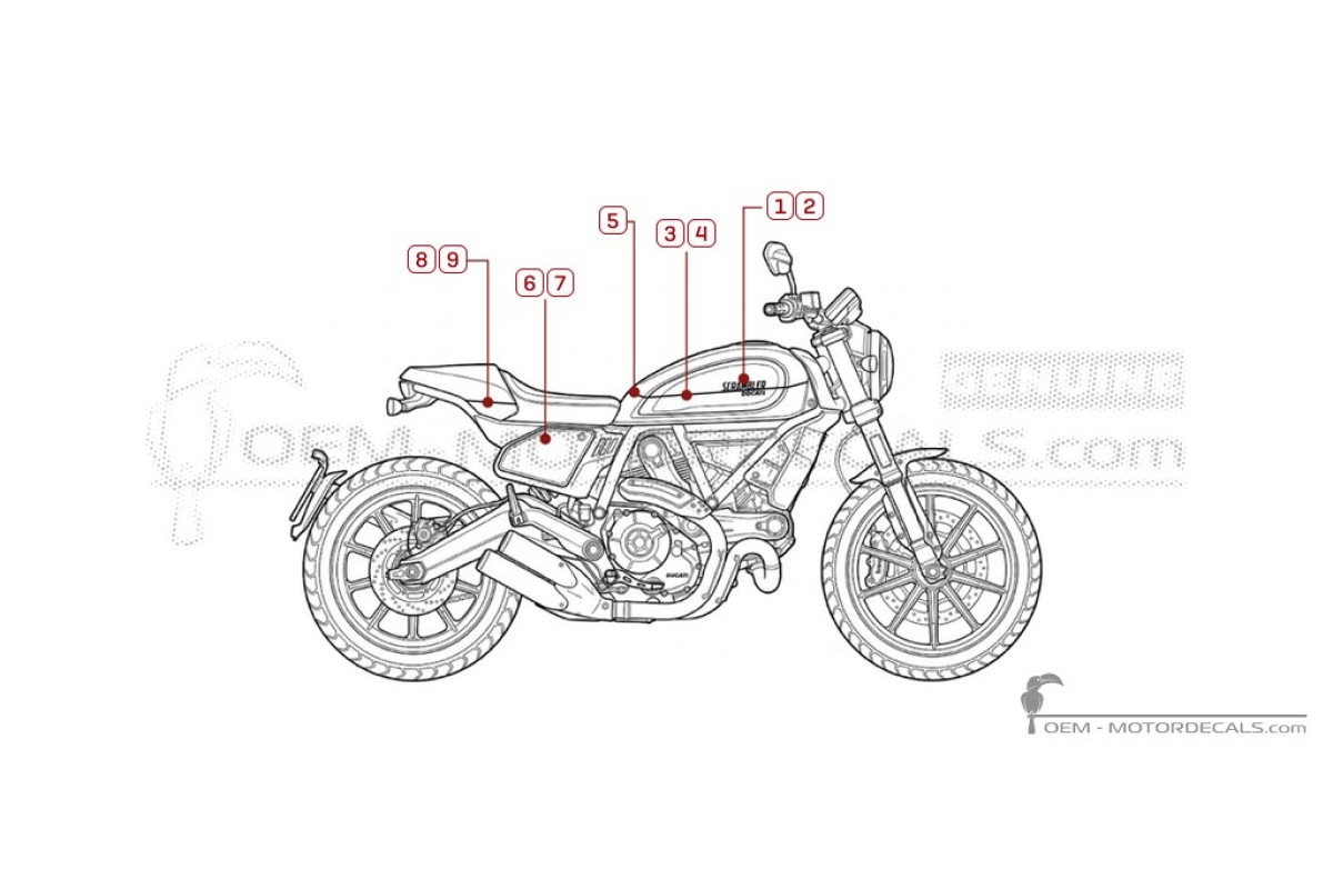Aufkleber für Ducati SCRAMBLER Full Throttle 2019 • Ducati OEM-Aufkleber
