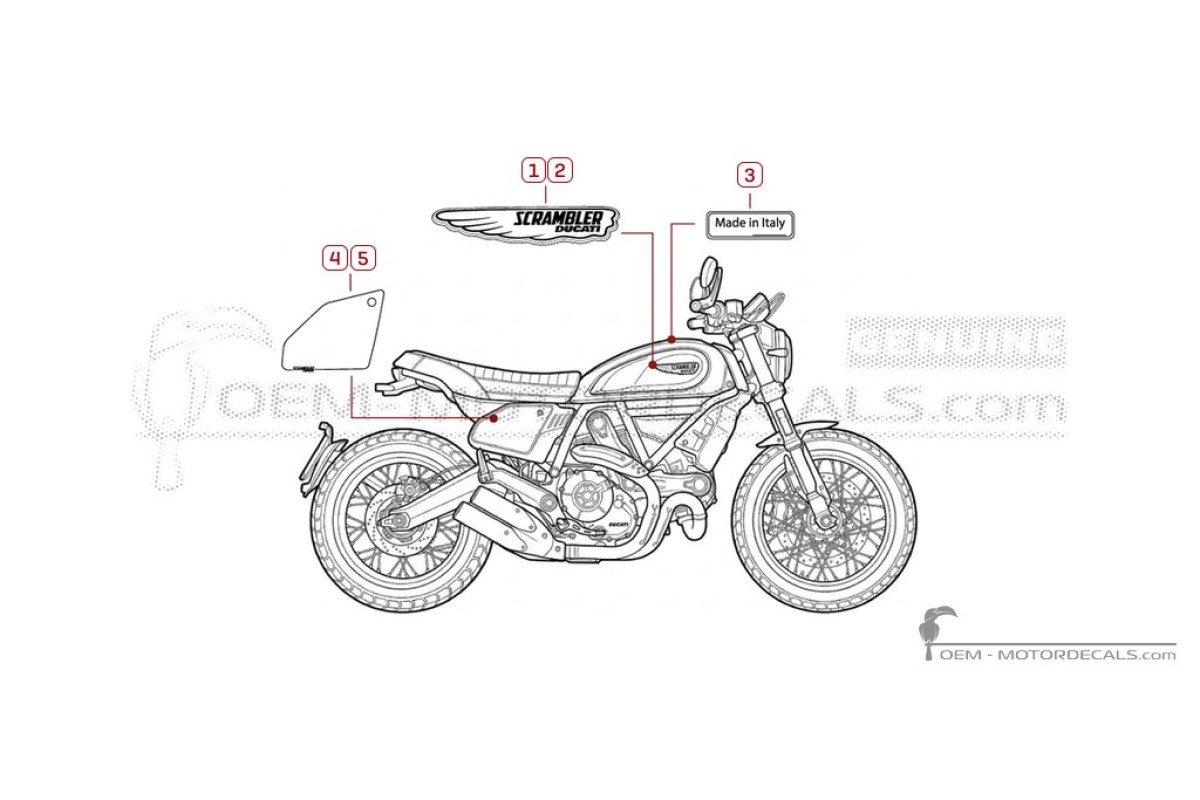 Aufkleber für Ducati SCRAMBLER Nightshift 2021 • Ducati OEM-Aufkleber