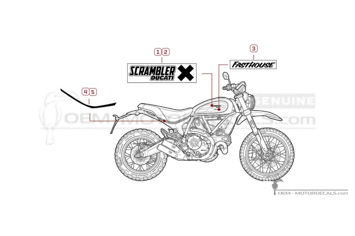 Aufkleber für Ducati SCRAMBLER Desert Sled Fasthouse 2022 • Ducati OEM-Aufkleber