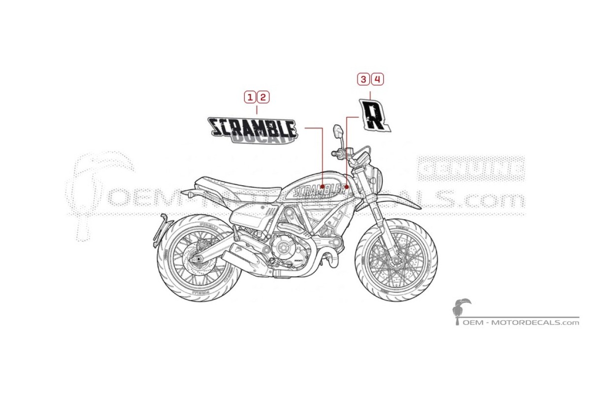 Aufkleber für Ducati SCRAMBLER Urban Motard  2022 • Ducati OEM-Aufkleber