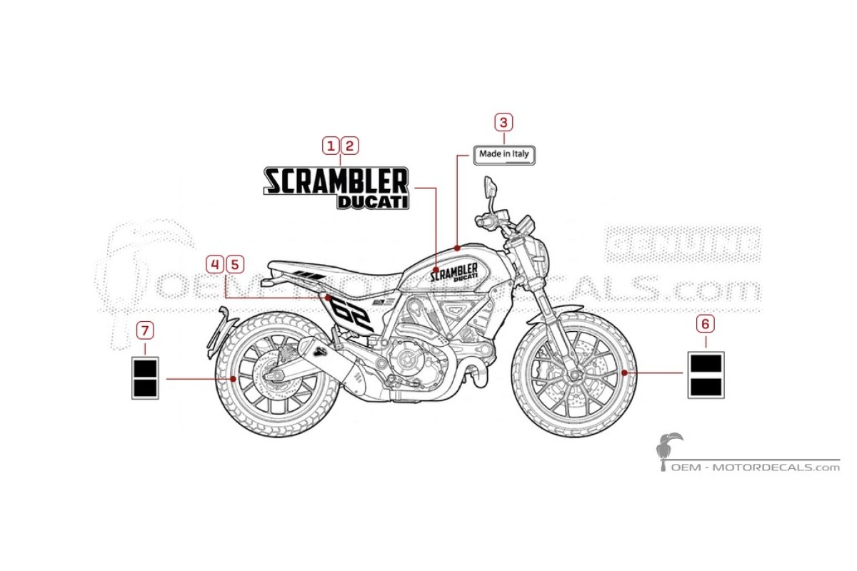 Aufkleber für Ducati SCRAMBLER Full Throttle 2024 • Ducati OEM-Aufkleber