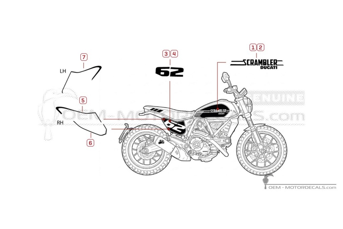 Aufkleber für Ducati SCRAMBLER Full Throttle  2025 • Ducati OEM-Aufkleber