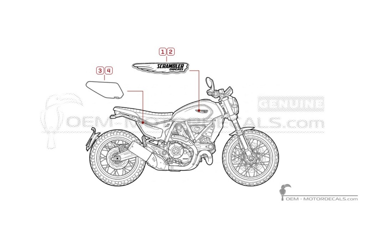Aufkleber für Ducati SCRAMBLER Nightshift 2025 • Ducati OEM-Aufkleber