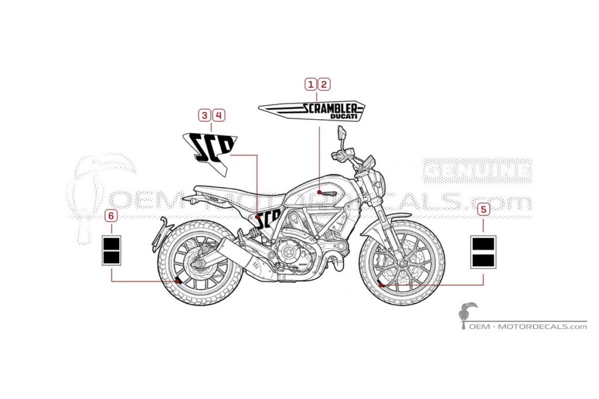 Aufkleber für Ducati SCRAMBLER Icon 2025 • Ducati OEM-Aufkleber
