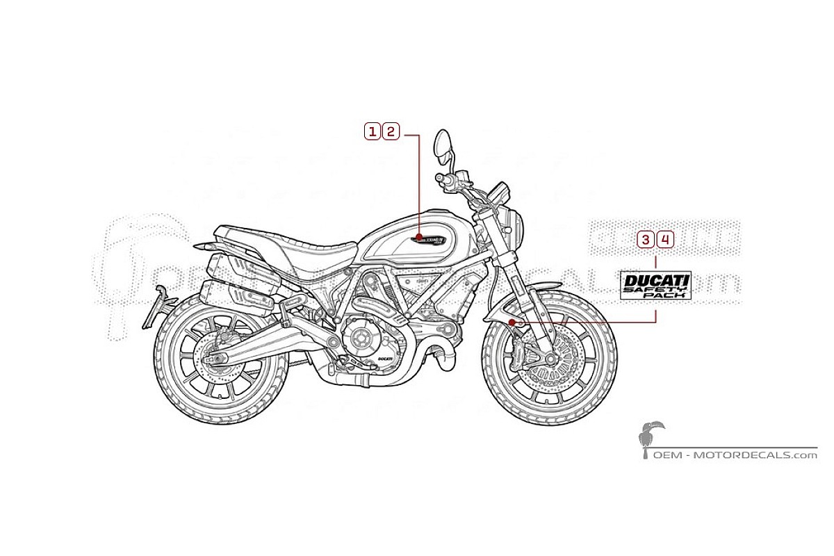 Aufkleber für Ducati SCRAMBLER 1100 Pro 2020 • Ducati OEM-Aufkleber