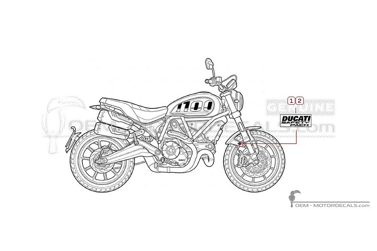 Aufkleber für Ducati SCRAMBLER 1100 Sport Pro 2021 • Ducati OEM-Aufkleber