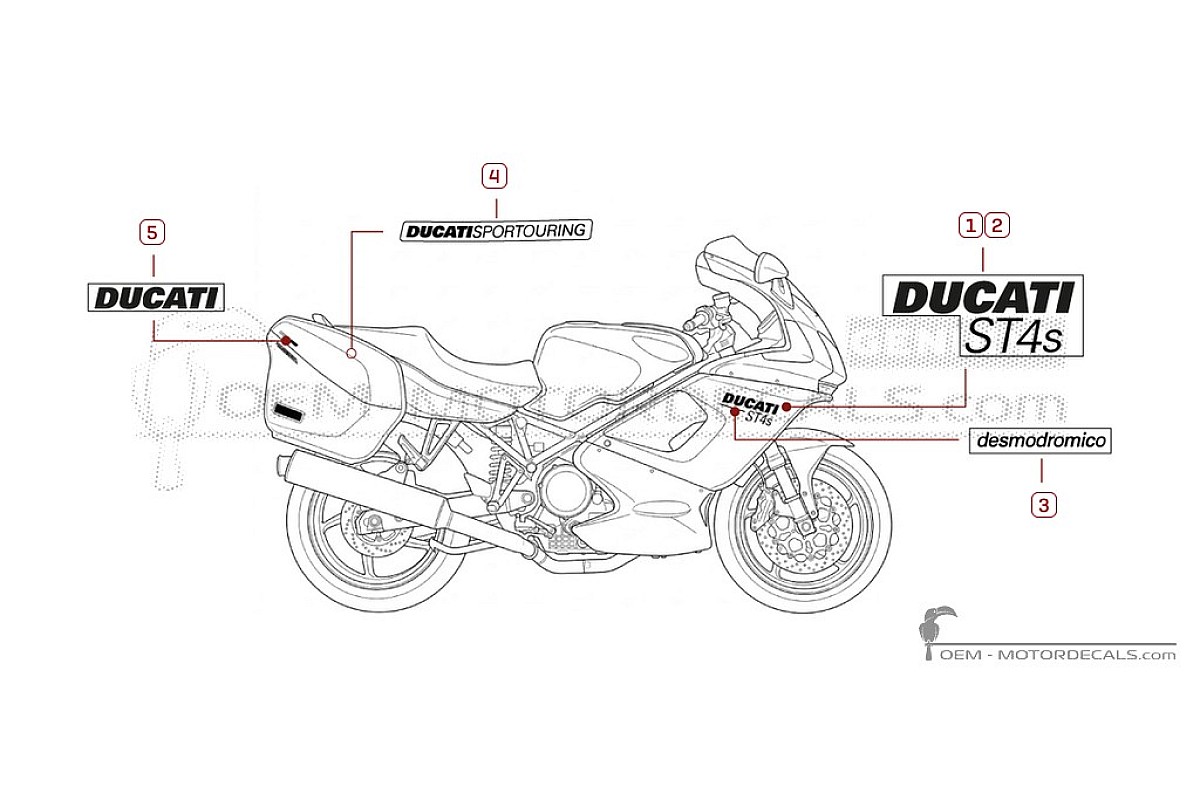 Adesivi per Ducati ST4S 996 Sport Touring 2002 • Ducati Adesivi OEM