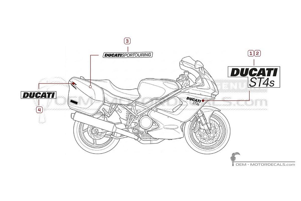 Adesivi per Ducati ST4S 996 Sport Touring 2005 • Ducati Adesivi OEM