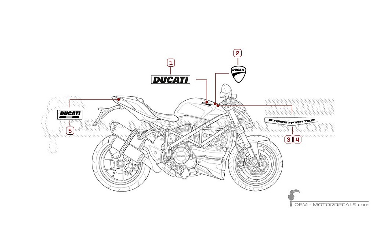 Naklejki do Ducati STREETFIGHTER 1098 2011 • Ducati Naklejki OEM