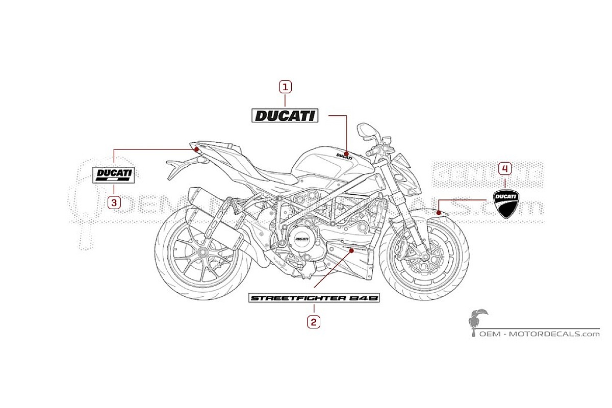 Decals for Ducati STREETFIGHTER 848 2012 • Ducati OEM Decals