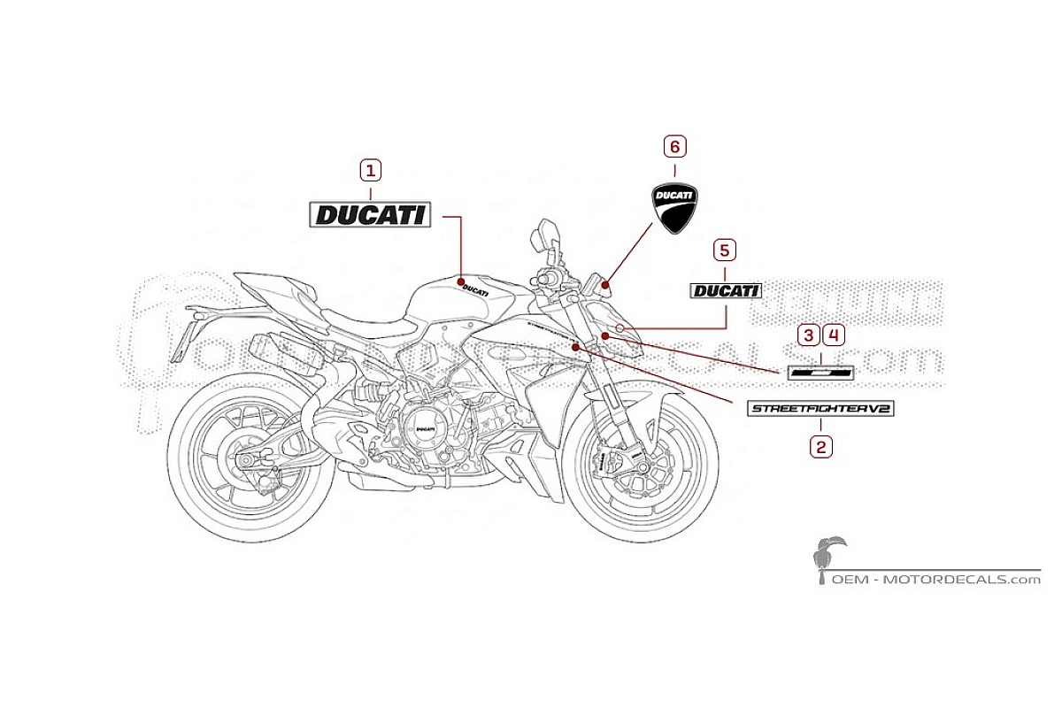 Stickers voor Ducati STREETFIGHTER V2 2025 • Ducati OEM Stickers