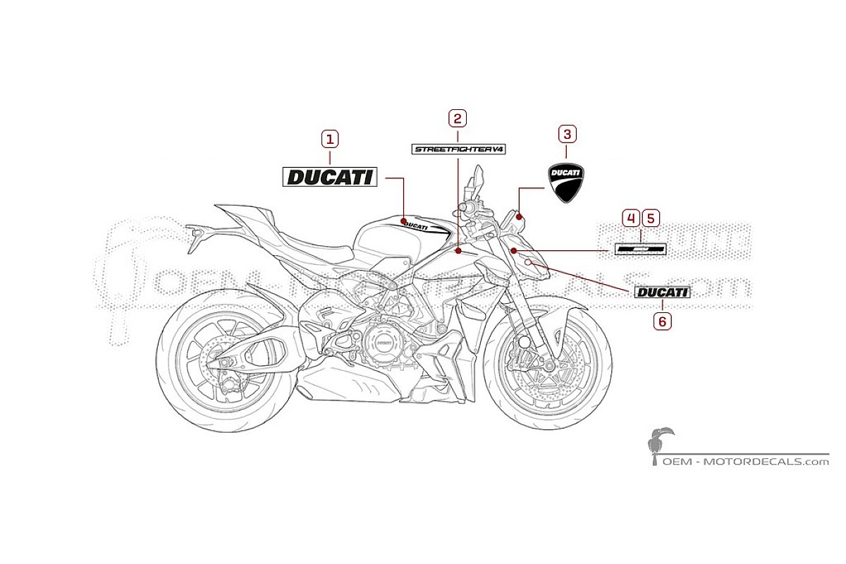 Aufkleber für Ducati STREETFIGHTER V4 2025 • Ducati OEM-Aufkleber