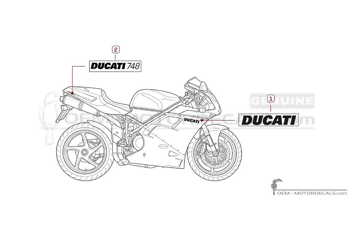 Pegatinas para Ducati SUPERBIKE 748 1998 • Ducati Pegatinas OEM