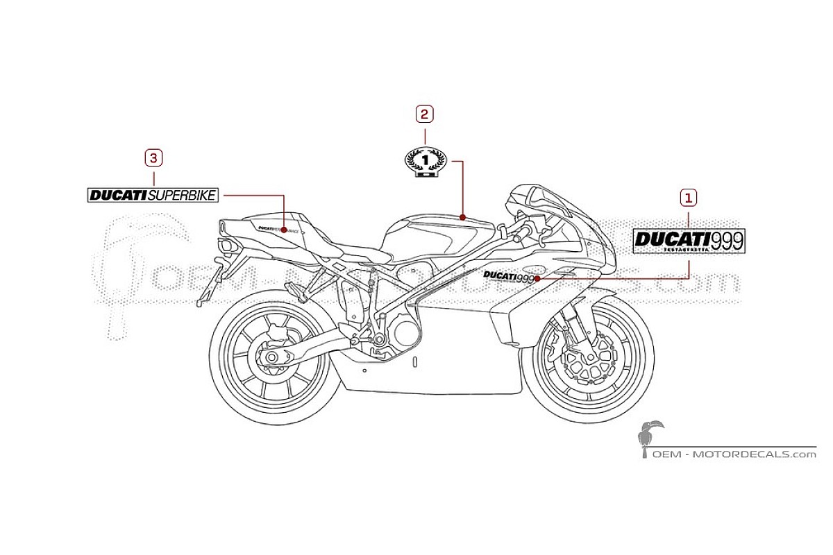 Adesivi per Ducati SUPERBIKE 999 2004 • Ducati Adesivi OEM