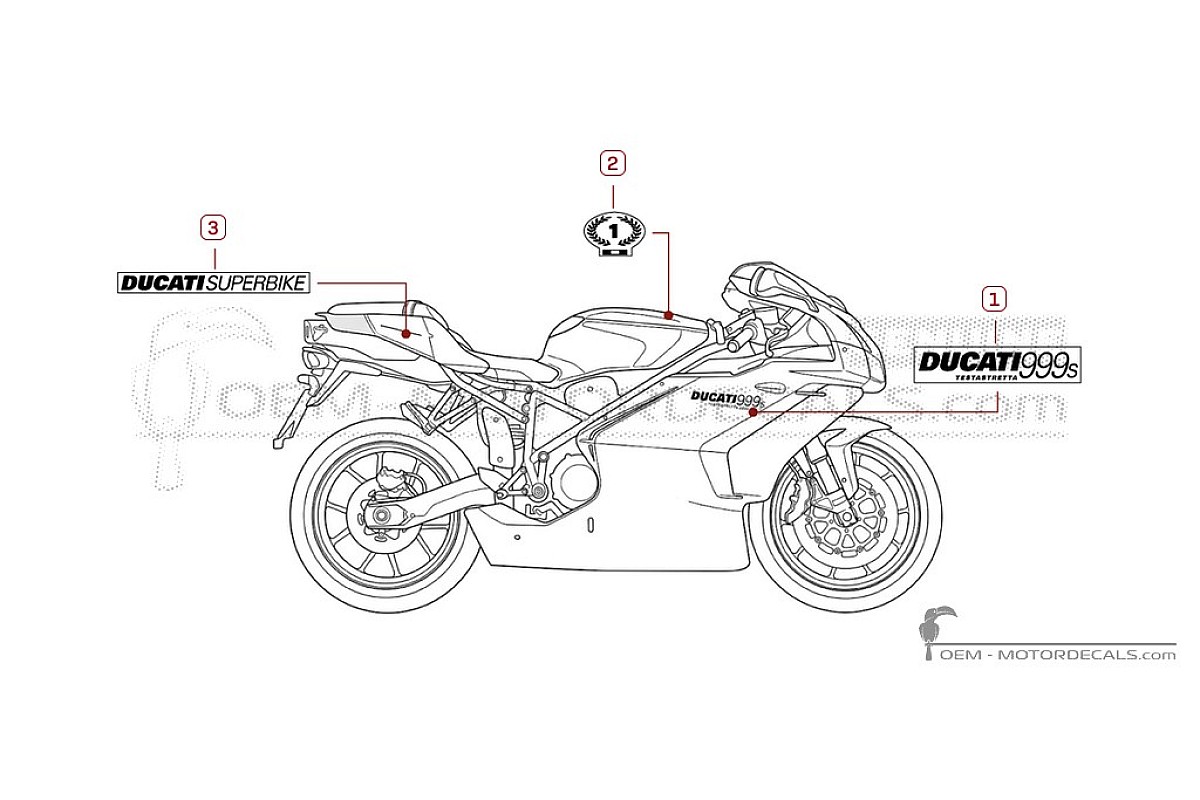 Adesivi per Ducati SUPERBIKE 999 S 2006 • Ducati Adesivi OEM