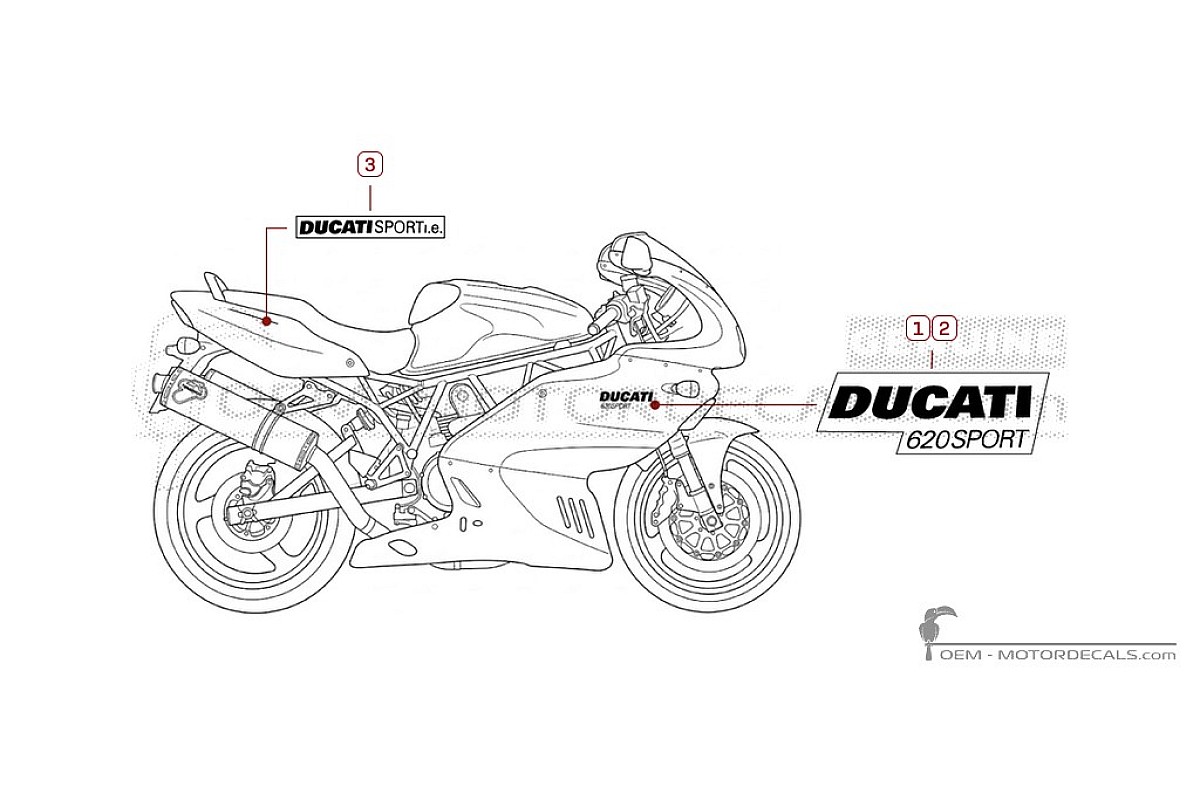 Decals for Ducati SUPERSPORT 620 S 2003 • Ducati OEM Decals