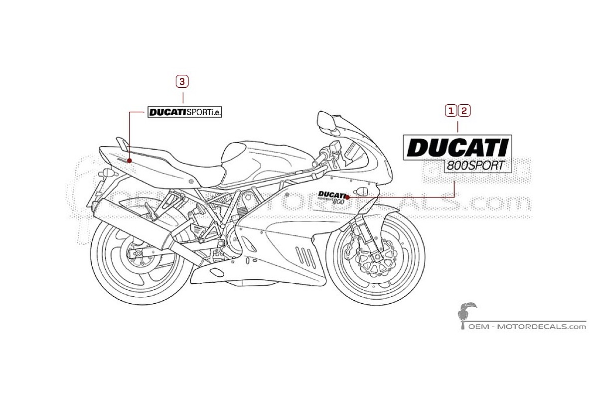 Decals for Ducati SUPERSPORT 800 S 2003 • Ducati OEM Decals