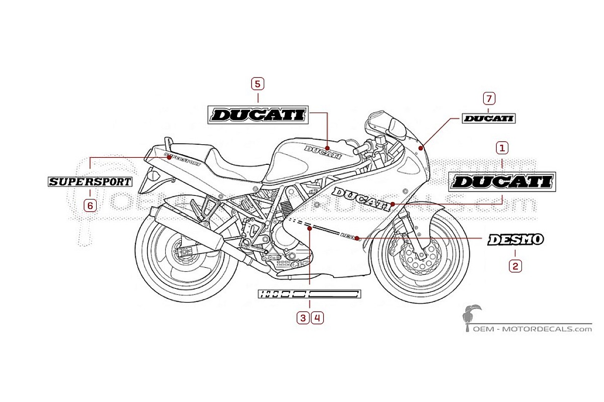 Naklejki do Ducati SUPERSPORT 900 SS  1992 • Ducati Naklejki OEM