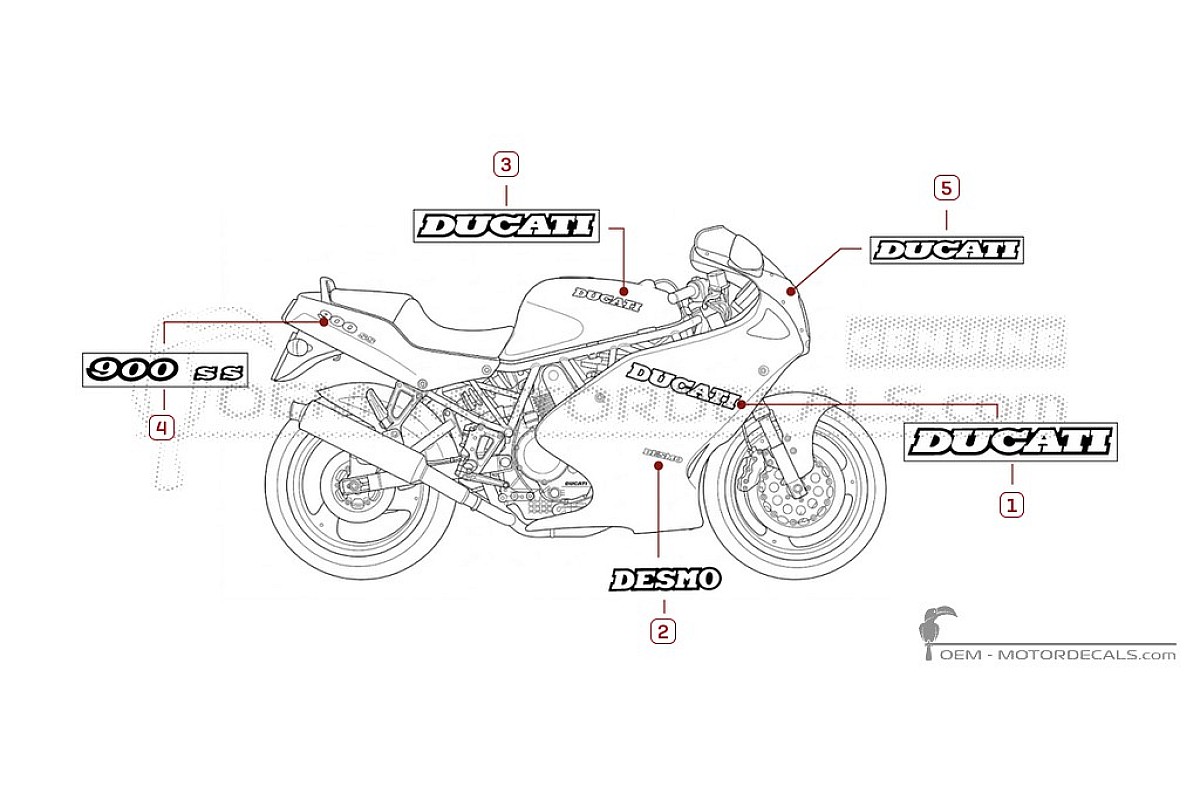 Naklejki do Ducati SUPERSPORT 900 SS  1993 • Ducati Naklejki OEM